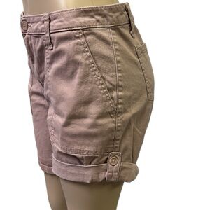 Jones New York Muted Rose Chino Utility Roll Tab Cuffed Shorts Womens 10